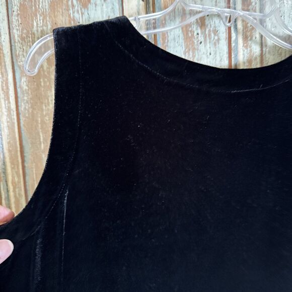 Allison Daley Black Velour/Velvet Tank Top 12 Sleeveless - Picture 7 of 7